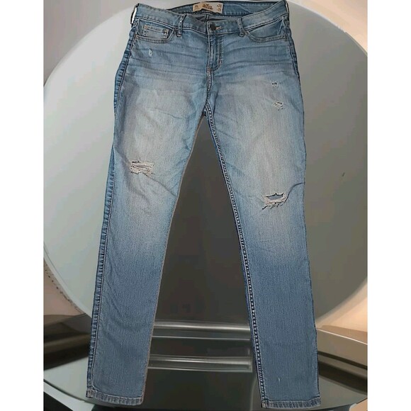 Hollister Denim Women's Jeans  28x29 Distressed Size 7s Mid-rise  Skinny - Picture 1 of 14